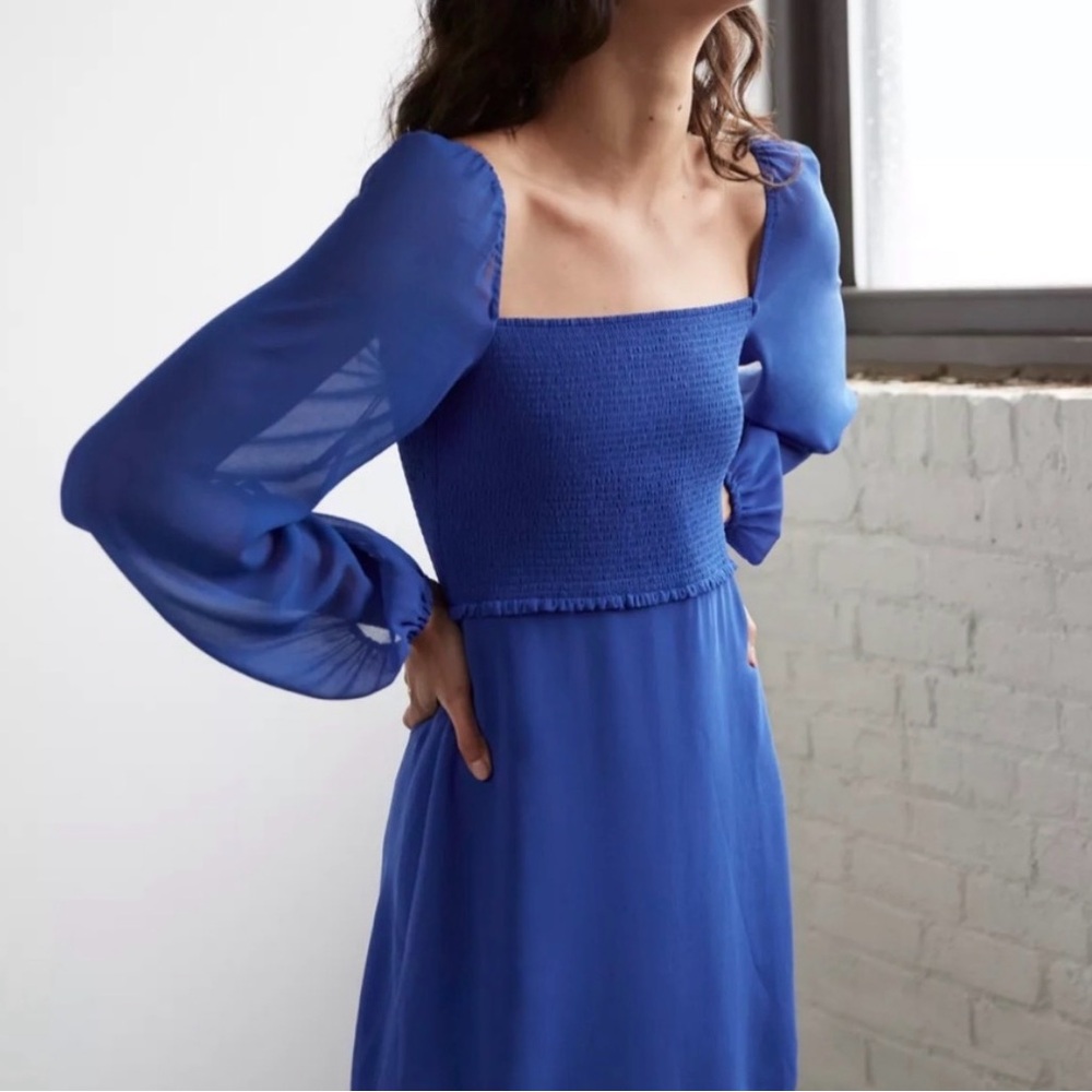 Aritzia Wilfred Tempest Mini Dress blue